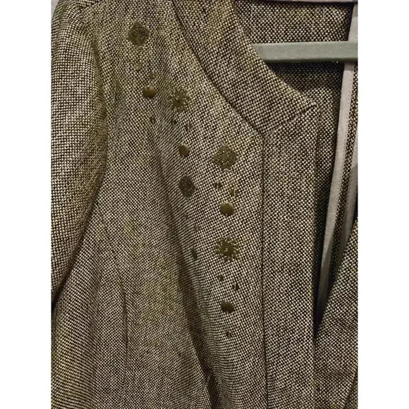Coldwater Creek Women's Beaded Tweed Jacket Brown Size 18 Casual 3/4 Plus Boho - Picture 2 of 12